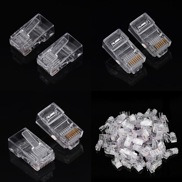100 ST/PARTI Cat5 Cat5e Nätverk Internetkontakt RJ45 8P8C Kabel Modulära Kontakthuvuden