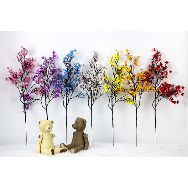 Pust Stoff Klut Kunstige blomster 6 Bunt Europeiske falske silkeplanter Dekor Bryllupsfest Dekorasjonsbuketter Real Touch DIY Hjemmehage (Høst) Pink-6pcs