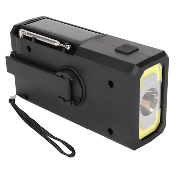 Vevradio AM FM NOAA 4000mAh Solcellsdriven Bärbar Väderradio med LED-Ficklampa för Nödsituationer