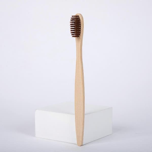 Bamboo Toothbrush with Soft Bristles, Biodegradable, Recyclable - SIZE, COLOR: 10 pcs, Brown