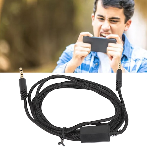 Spelkabel Hörlursljudkabel Ersättningskabel med Tyst Kontrollbrytare för Logitech för ASTRO A10 A40 A40 TR Svart