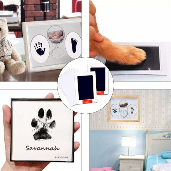 Elegant Baby Fotavtryck & Husdjurs Tassavtryck Kit, Bläckfri Ren Beröringsyta för Kladdfria, Långvariga Minnen, En Kvalitetsmaterial Minnessak för Bebis