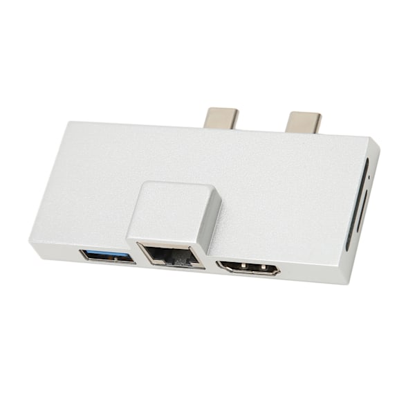 Dual USB C Expansionshubb Professionell 7 Portar Plug and Play 5Gbps Dataöverföring USB C Hubb för Surface Pro 8 9 X