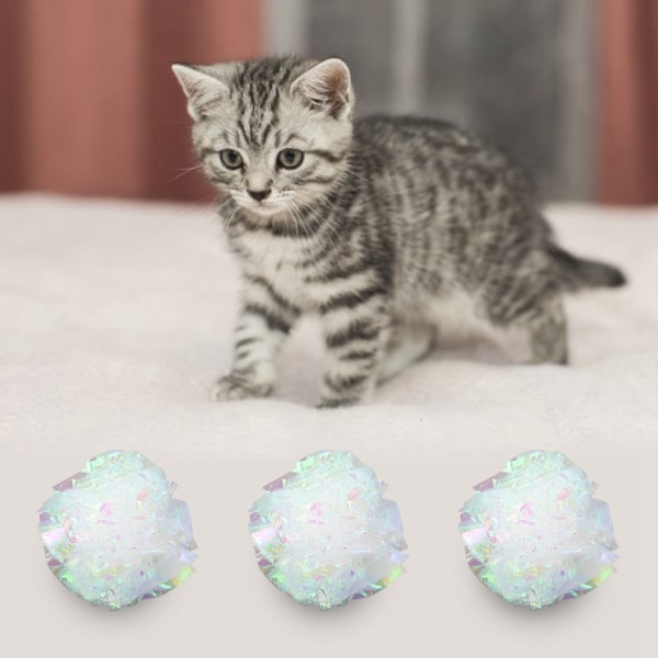 5 stk Candy Color Ring Papir Crinkle Ball Interaktive Leker for Kjæledyr Katt