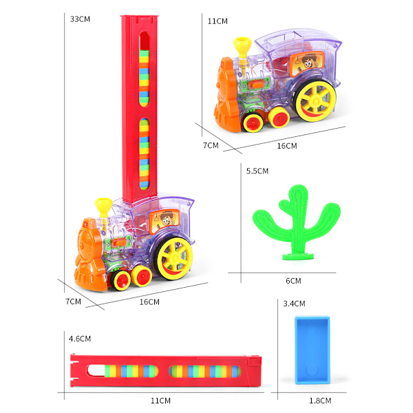 Unika Dominobrickor med Ångfunktion för Kreativt Leksaksspel, Pedagogisk Lek Blir en Oförglömlig Upplevelse med Automatisk Läggningsfunktion,