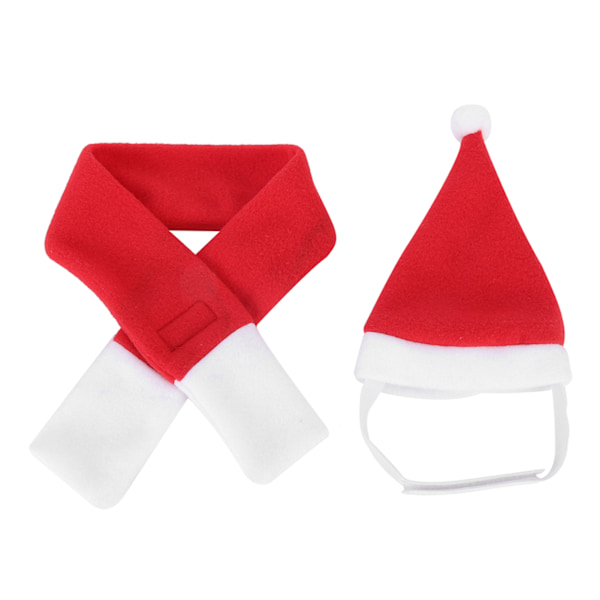 Cute Pet Dog Santa Hat Scarf Collar Birthday Christmas Costume for Puppy Kitten Small Pets