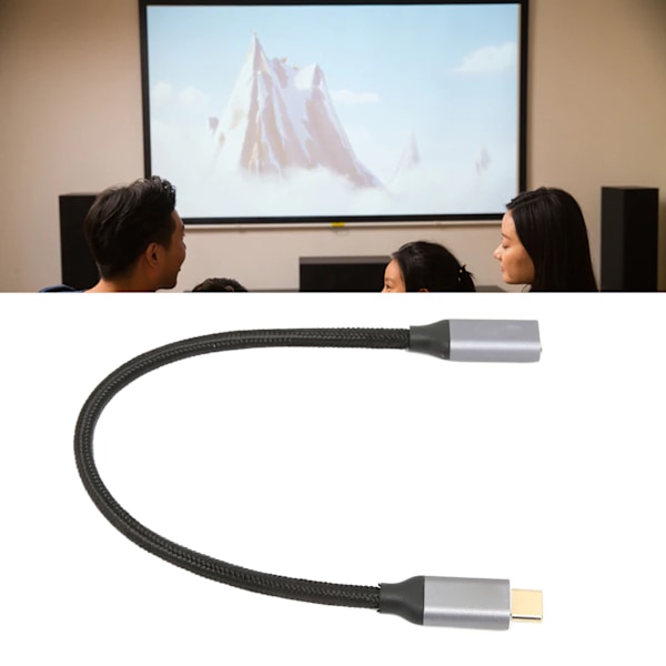 USB C Förlängningskabel 10Gbps Datasynkronisering 100W Strömförsörjning 4K 60Hz Videoutgång USB C-kabel med E Marker Chip 0.25m