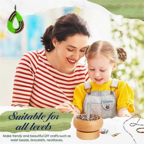 Bead Spinner for Jewelry Making, Easy Rotating Bead Spinner Kit with Trays, for Making Seed Bead and Clay Bead Bracelets [TT]