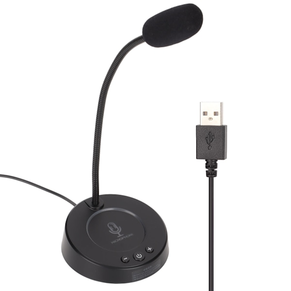 Skrivbordsmikrofon Brusreducering 360 Graders Metallslang Anti-interferens RGB USB Datormikrofon för Kontorsmöten