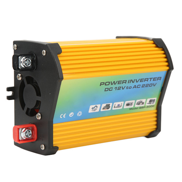 300W Modifierad Sinusvåg Inverter ABS Dubbel USB DC12V till AC110V Fordons Power Inverter för Bilar Utomhus Gul
