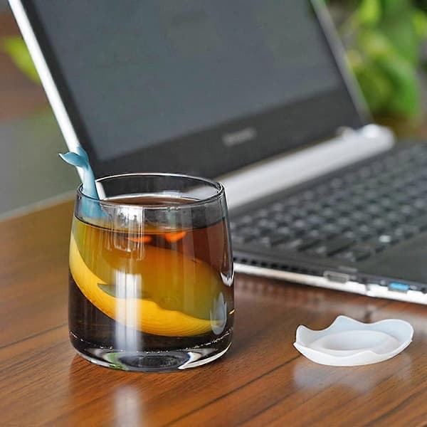 Silicone Tea Strainer, Tea Infuser, Large Blue Whale Shape, Food Grade Silicone Tea Infuser, Fun and Creative Loose Leaf Tea Strainer with Fine Mesh