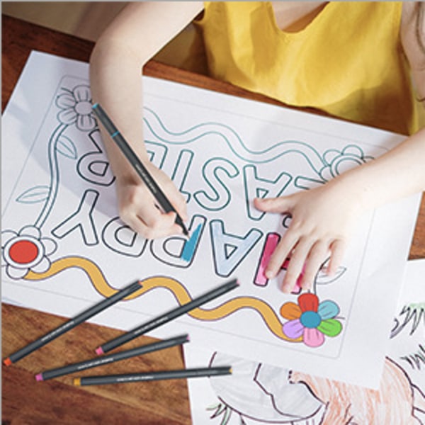Fineliners för konstnärsmaterial, 12 unika livfulla färger för planeringspennor, färgpennor för smidig skrift för journal, kalender, anteckningar, ritning,