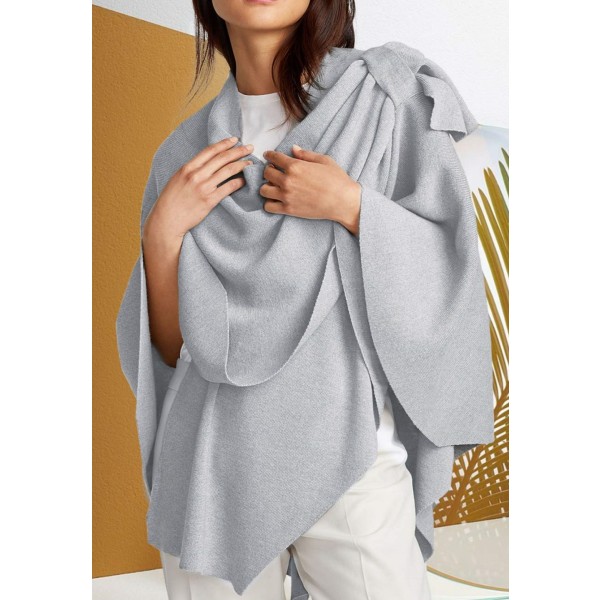 1 st varm enfärgad sjal för kvinnor - svart grey