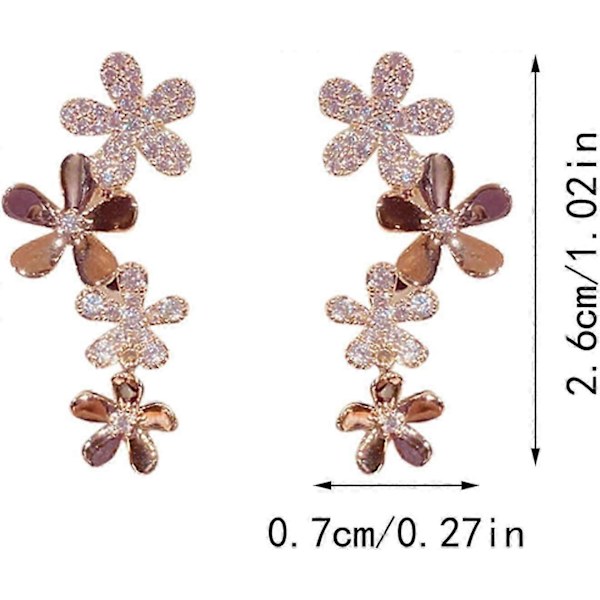 Delikate bøyleøreringer Blomster Dingle Statement Øredobber Blomsterlappeteppe Øredobber Boho Dråpeøreringer Statement Stud Øredobber for