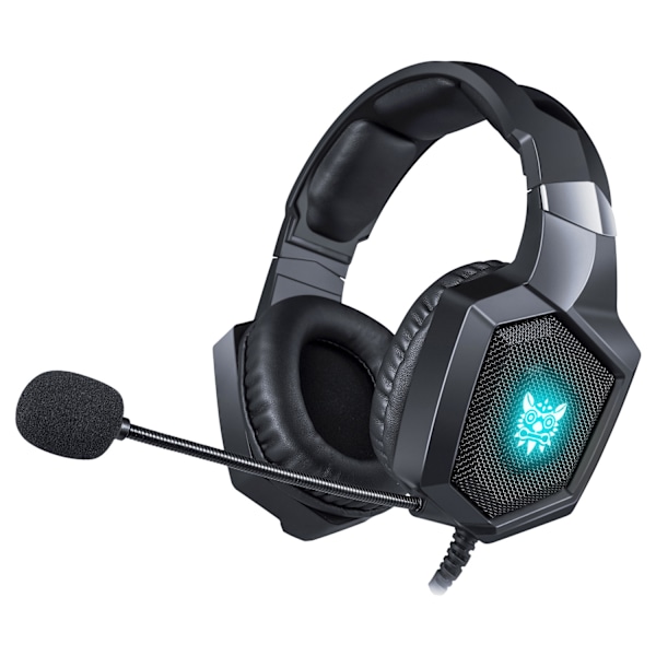 Gaming Headset med Mikrofon, Gaming Hörlurar Kompatibla för PS4 PS5 Xbox PC med RGB-ljus, PlayStation Headset med Brusreducering 7.1