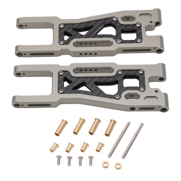 2 st RC Bakre Svingarm Aluminiumlegering Kolfiber Hög Hållfasthet RC Bil Bakre Fjädringsarm för Traxxas Sledge 1/8 Titanfärg