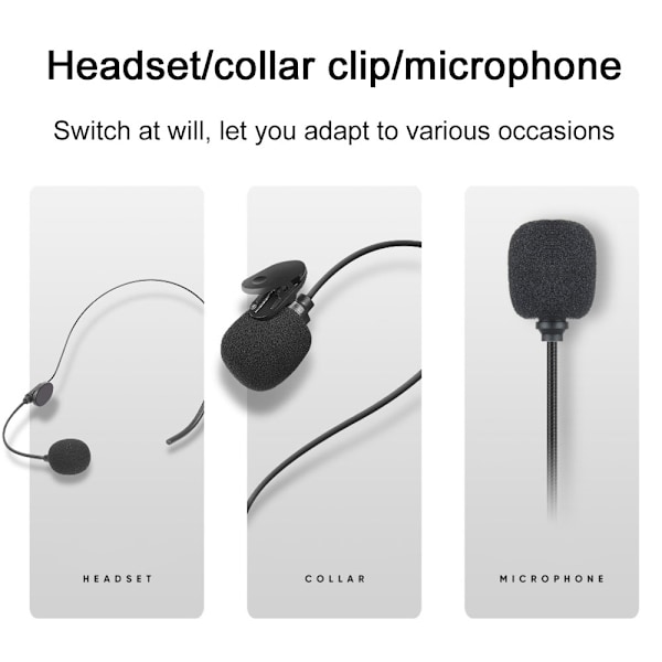 Trådlöst headset med mikrofon för dator, värd, coach, lärare, lavaliermikrofon