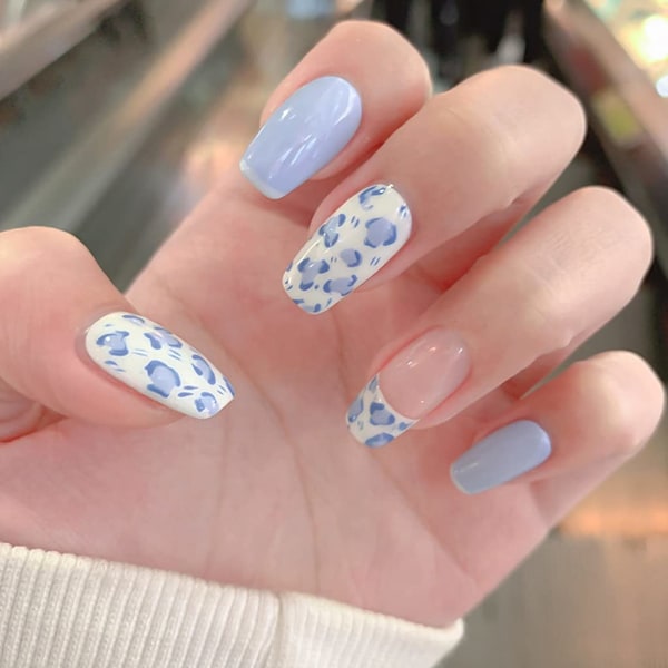 Perfekt Gåva, Elegant Nagelkonst Med Återanvändbar Fyrkantig Design Och Kistform För Professionell Nagelkonst, Medel Långa Press-On Naglar Med Naturligt Utseende