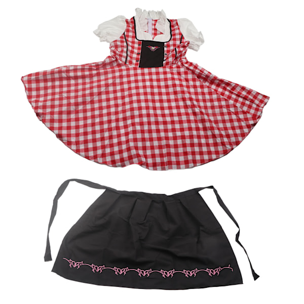 National Style Beer Festival Wench Kostume Oktoberfest Dirndl Kjole med Forklæde Maid Uniform Sæt