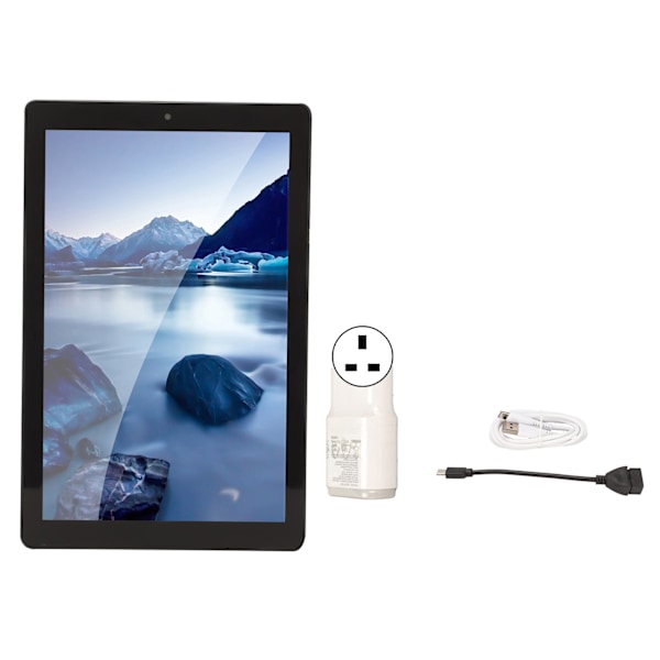 10.1in Tablet 2.4G 5G Främre 5MP Bakre 13MP 1960x1080 6GB 128GB Octa Cores Svart Tablet för Android11 100 till 240V