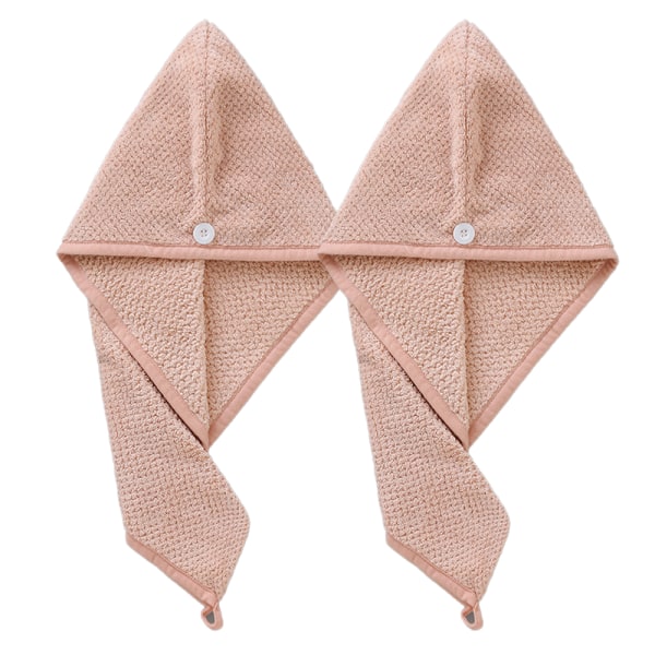 2-pakk mikrofiber hårhåndkle for kvinner, absorberende hårturban, raskt tørkende hårhåndklær pink