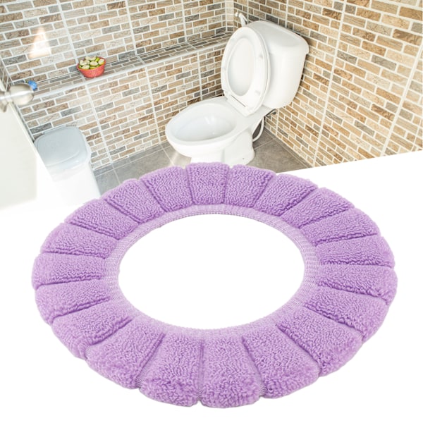 Toilet Seating Cover Warm Soft Comfortable Washable Reusable Non Slip Toilet Seating Pad Replacement Purple