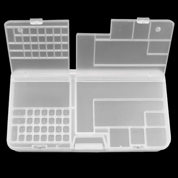 Skruvorganisatör Vit Transparent Rektangulär Stark PP Låsdesign Hårdvaruorganisatör för Reparationsverktyg Komponent Transparent Låda