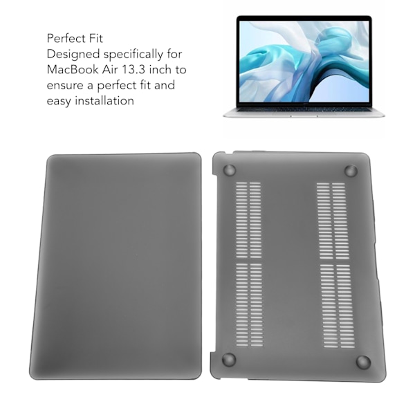 Skyddsfodral för MacBook Laptop Tunt Lätt Kristallfrostat Laptopfodral för MacBook Air 13,3 tum Laptop Svart