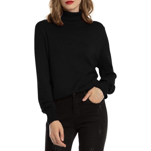 1 stk rullekrave sweater--sort black L