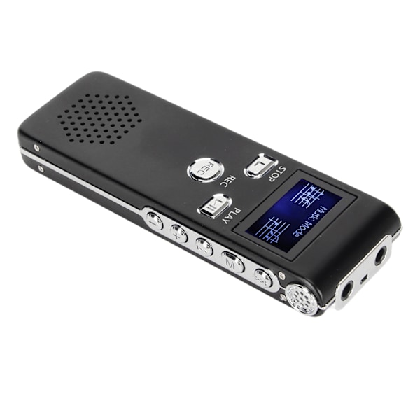 Digital röstinspelare HD Brusreducering Inbyggd Dubbel Mikrofon Portabel Inspelningsenhet MP3-spelare för Föreläsning 8G