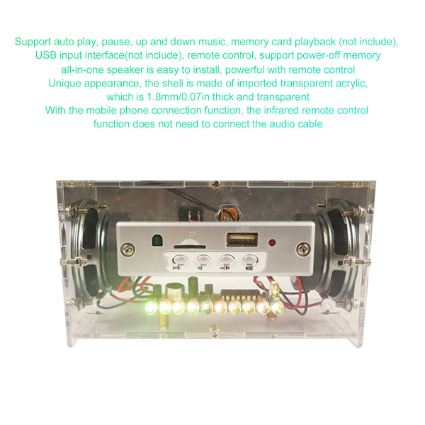 DIY Bluetooth Högtalarlåda Kit Liten Röststyrning Ljus Elektronisk Ljudförstärkare Set