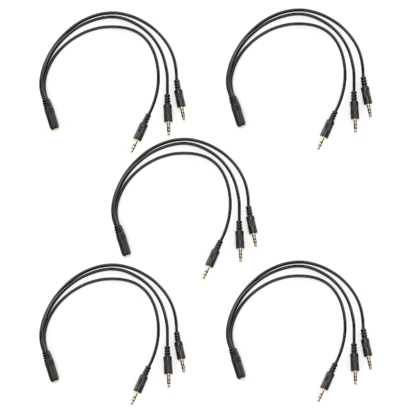 5 st 3,5 mm En Hona till Tre Hane Adapterkabel Linje Tråd Tillbehör Plug and Use