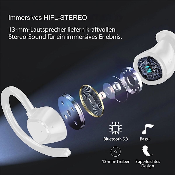 Bluetooth 5.3 med LED-laddningsfodral