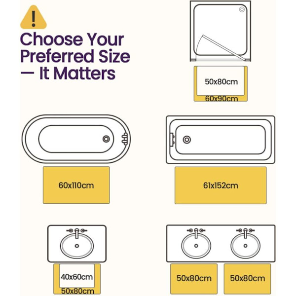 Non-Slip Bathroom Mat 50 x 80 cm, Soft Microfiber, Water Absorbent, Machine Washable, Extra Thick, Beige