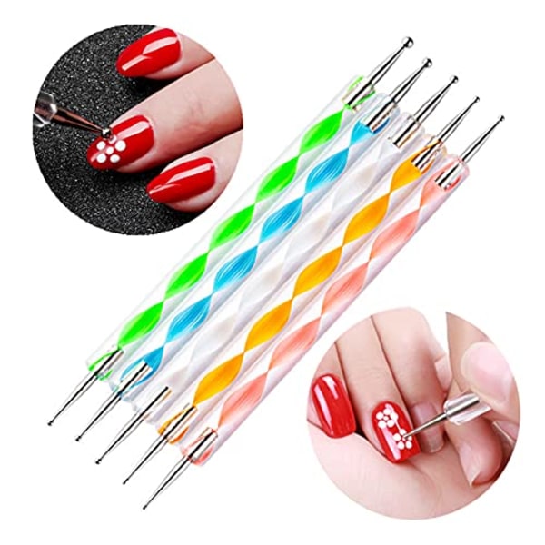 Mästerlig Nagelkonskollektion, Nylonborste för Nagelmålning och Acetonresistent Nagelborste, 8-delars Set för Professionell UV Gel Polish Konstnärlighet
