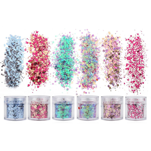 Holografiska Nagelpaljetter Iridescent Flakes För Kropp Ansikte Hår Smink, Hygienisk Tillverkning Brett Använd Blandad Färg Plastglitter