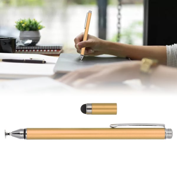 Stylus Penna 2 Funktioner Bekväm Kompakt Portabel Praktisk Touch Pennor för IOS Tablet för Kindle för IPhone Guld