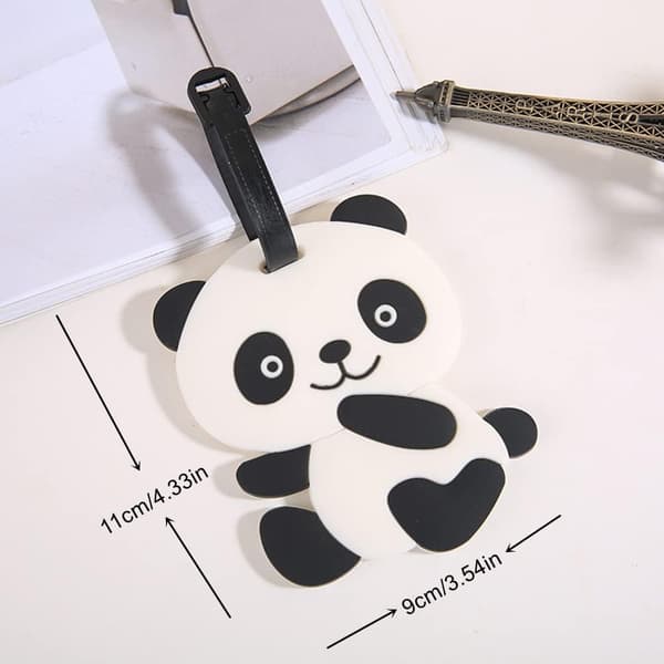 4 stk. bagasjelapper, reiselapper for kofferter, fleksibel silikonpanda, koffertlapper med ID, navn, adresse-FM-