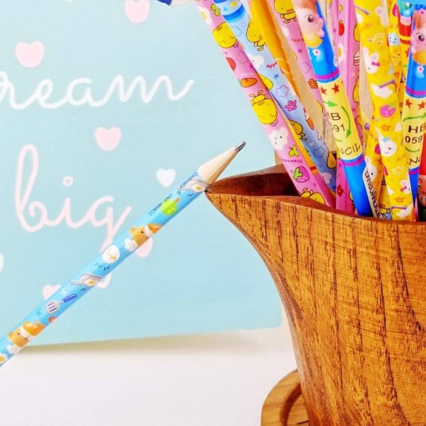 Tegneserieblyant for barn med dyreviskelær, fargerik søt blyant, morsom treblyant, brukt til kontor, skole, klasserom, familiepremiegave