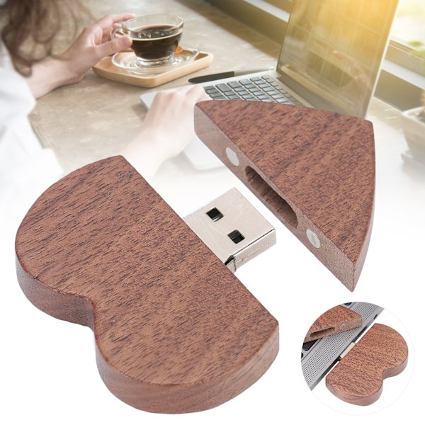 USB-minne Valnöt Hjärtformad för Windows OS X CM11052 (32GB)