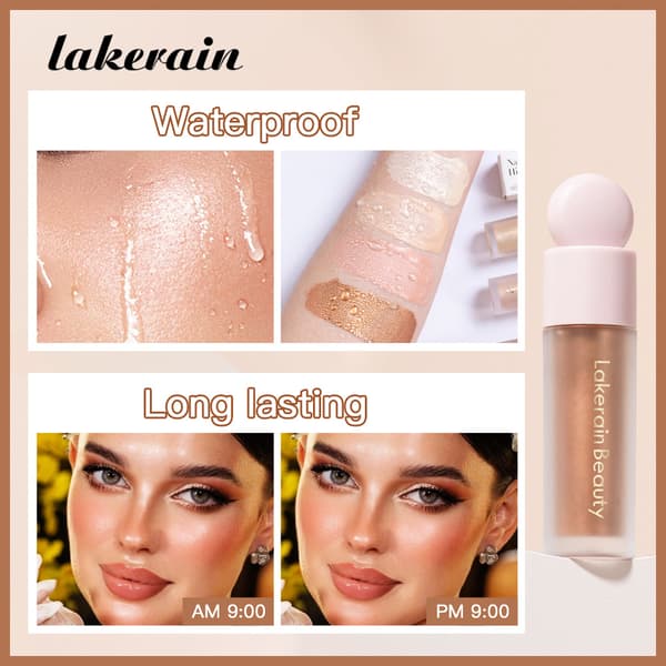 Lakerain highlighter flydende til krop, hudfarve, øjenskygge og ansigt #4