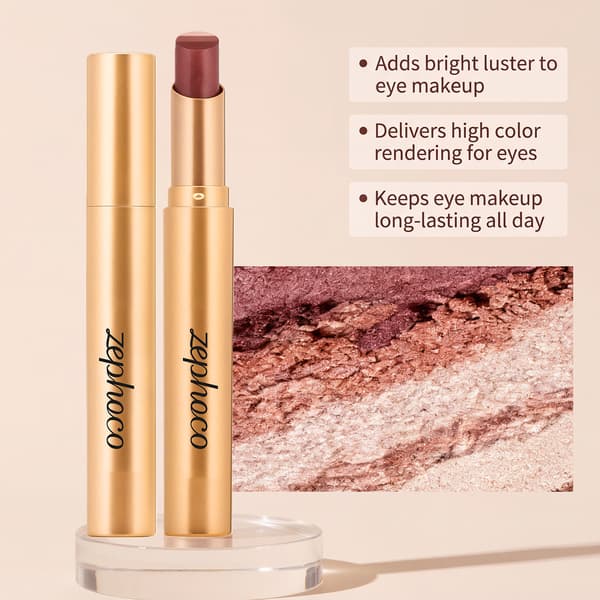 A Dazzling Tri-Color Eyeshadow Stick (Rose Pearl Shade) with a Shimmering Pearlescent Texture, Highly Pigmented and Easy to Use.