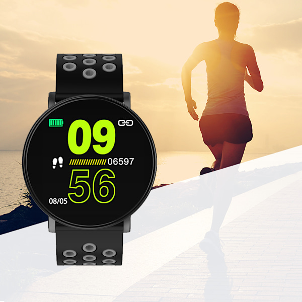 W8S Ultratunn Rund Skärm TPU-armband Puls Blodtryck Smart Armband