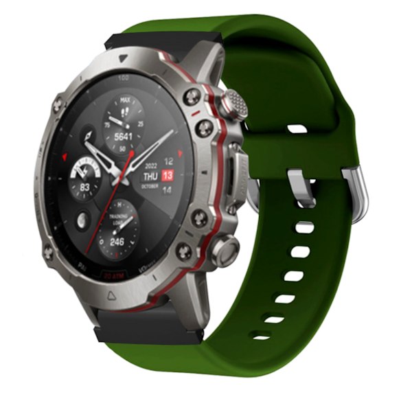 22mm Silikonihihna Älykäs urheilukellohihna Rannekkeet Garmin Fenix 7 6 5 OD Green