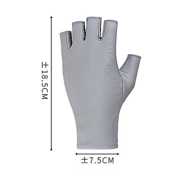 UV-skyddande Halvfinger Solskyddshandskar Skönhetsnaglar Handskar {Db} Light Grey