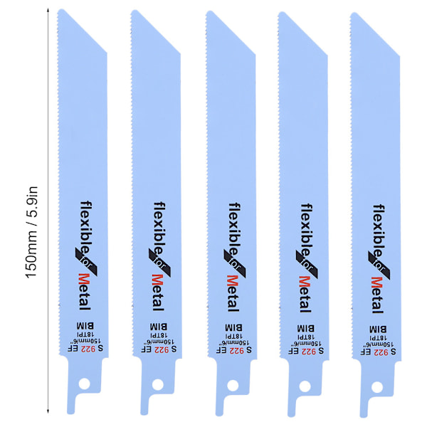 5Pcs Metal Reciprocating Saw Blade  Woodworking Cutter Kit Power Tool 150mm / 5.9inS922EF