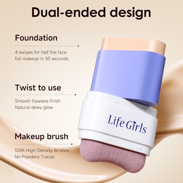 Softmatte Foundation Stick Concealer Dobbelt-endet Foundation Creme 01# Vory