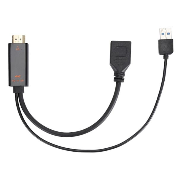 HD Multimedia Interface till DisplayPort Kabeladapter med USB-ström 3840x2160 60Hz 25cm Lång Videoadapterkabel