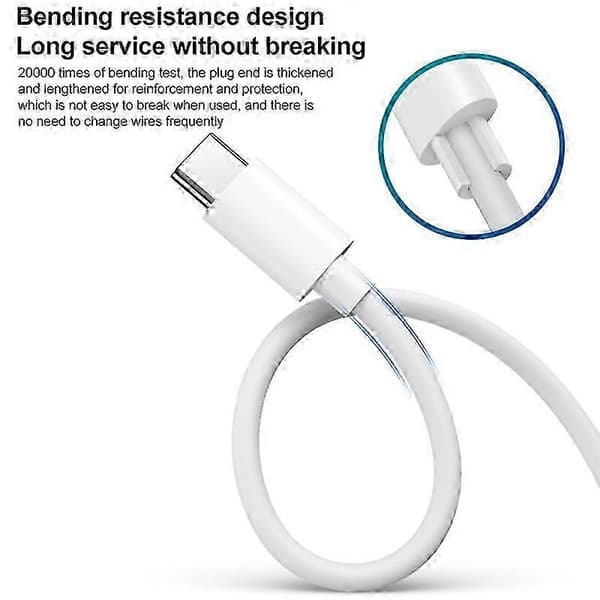 Huawei MateBook ladekabel 65W, 2 meter dobbel Type-C hurtigladekabel