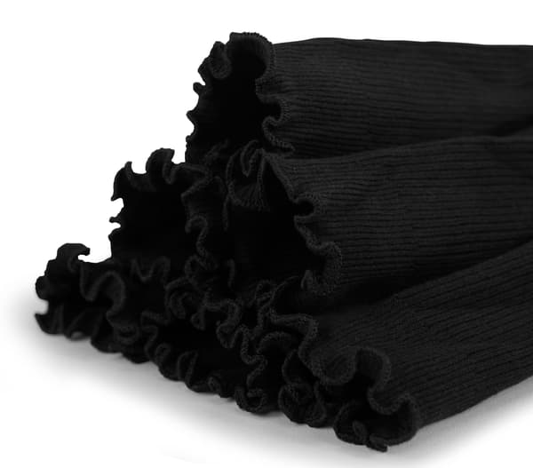 6 Pairs Women's White Ruffle Socks. 75% Cotton Blend, Lightweight and Elastic with Soft Heel and Smooth Toe. Perfect for Boots, O black